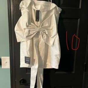 Lulu's Ivory Floral Bow Dress